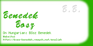 benedek bosz business card